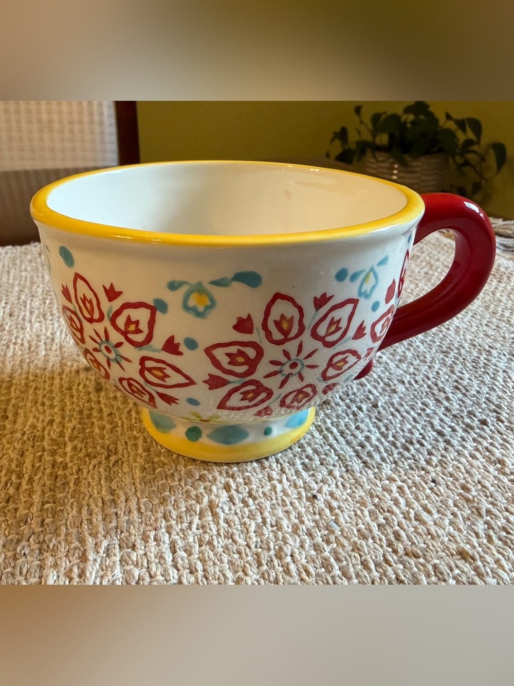 Pier 1 NEW Floral Ceramic Mug
